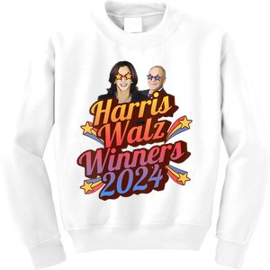 Harris Walz Winners 2024 Retro Kids Sweatshirt