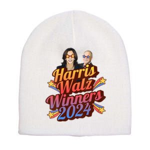 Harris Walz Winners 2024 Retro Short Acrylic Beanie