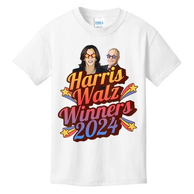 Harris Walz Winners 2024 Retro Kids T-Shirt