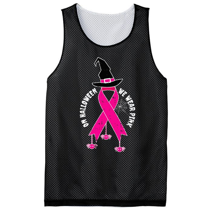 Halloween Witch Wear Pink Cool Breast Cancer Awareness Gifts Mesh Reversible Basketball Jersey Tank