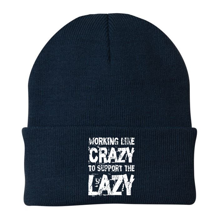 Hard Worker Working Like Crazy To Support The Lazy Knit Cap Winter Beanie