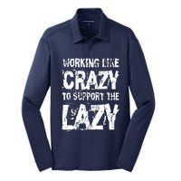 Hard Worker Working Like Crazy To Support The Lazy Silk Touch Performance Long Sleeve Polo