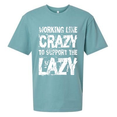 Hard Worker Working Like Crazy To Support The Lazy Sueded Cloud Jersey T-Shirt