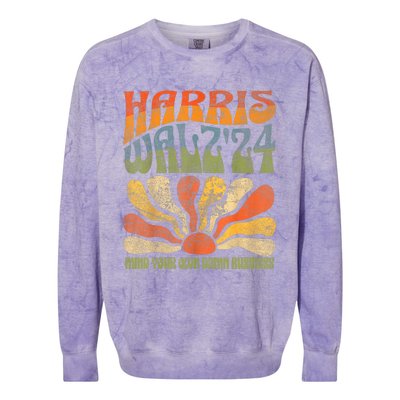 Harris Walz Waltz 2024 Mind Your Own Damn Business Colorblast Crewneck Sweatshirt