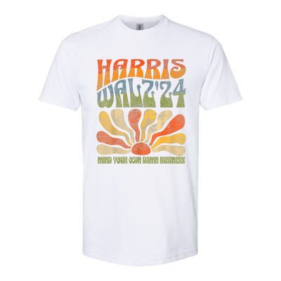 Harris Walz Waltz 2024 Mind Your Own Damn Business Softstyle CVC T-Shirt