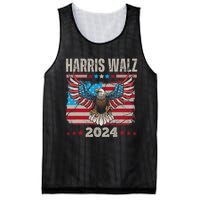 Harris Walz Waltz 2024 Election Distressed Eagle Flag Mesh Reversible Basketball Jersey Tank