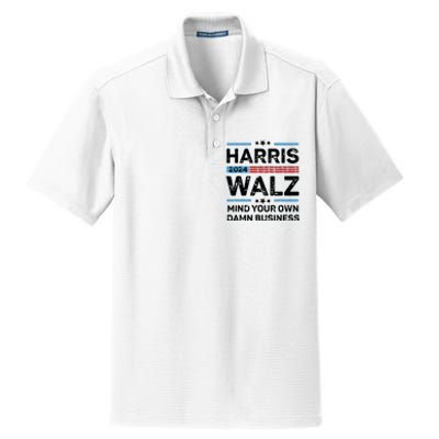 Harris Walz Waltz 2024 Mind Your Own Damn Business Dry Zone Grid Polo