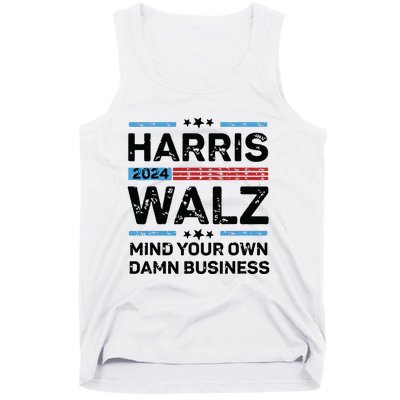 Harris Walz Waltz 2024 Mind Your Own Damn Business Tank Top