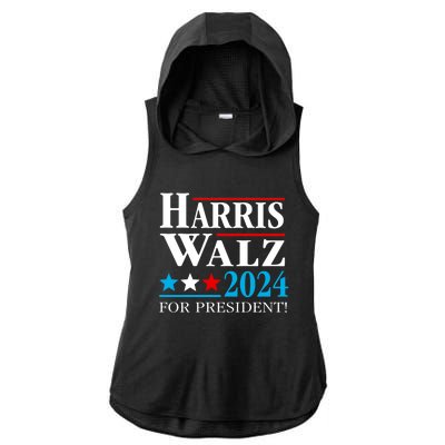 Harris Walz Waltz 2024 Vice President Vp Harris Tim Waltz Gift Ladies PosiCharge Tri-Blend Wicking Draft Hoodie Tank