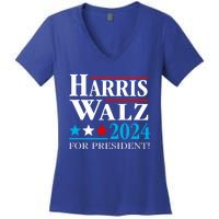 Harris Walz Waltz 2024 Vice President Vp Harris Tim Waltz Gift Women's V-Neck T-Shirt