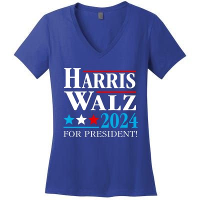 Harris Walz Waltz 2024 Vice President Vp Harris Tim Waltz Gift Women's V-Neck T-Shirt