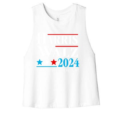 Harris Walz Waltz 2024 Vice President Vp Harris Tim Waltz Gift Women's Racerback Cropped Tank