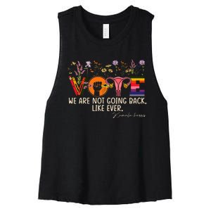 Harris Waltz We Are Not Going Back Like Ever Feminist Vote Women's Racerback Cropped Tank