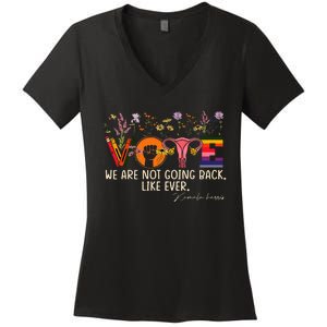 Harris Waltz We Are Not Going Back Like Ever Feminist Vote Women's V-Neck T-Shirt