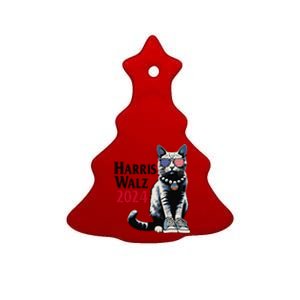 Harris Waltz Walz 2024 Cat Chucks And Pearls Kamala Walz Ceramic Tree Ornament