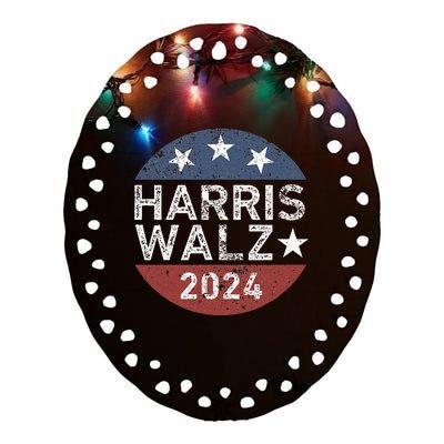 Harris Walz Waltz 2024 Ceramic Oval Ornament