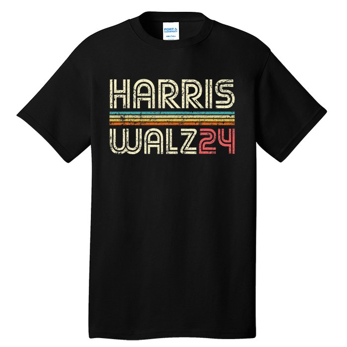 Harris Waltz Walz 24 Vintage Retro Stripes Fun 2024 Tall T-Shirt