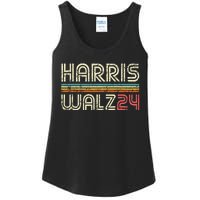 Harris Waltz Walz 24 Vintage Retro Stripes Fun 2024 Ladies Essential Tank