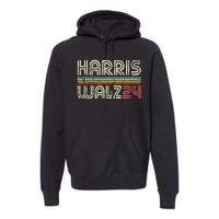 Harris Waltz Walz 24 Vintage Retro Stripes Fun 2024 Premium Hoodie