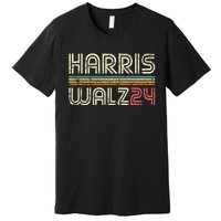 Harris Waltz Walz 24 Vintage Retro Stripes Fun 2024 Premium T-Shirt