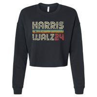 Harris Waltz Walz 24 Vintage Retro Stripes Fun 2024 Cropped Pullover Crew