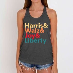 Harris Walz Waltz 2024 Harris Walz Joy Liberty Women's Knotted Racerback Tank