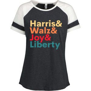 Harris Walz Waltz 2024 Harris Walz Joy Liberty Enza Ladies Jersey Colorblock Tee