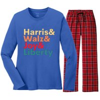 Harris Walz Waltz 2024 Harris Walz Joy Liberty Women's Long Sleeve Flannel Pajama Set 