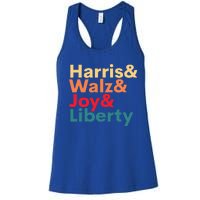 Harris Walz Waltz 2024 Harris Walz Joy Liberty Women's Racerback Tank