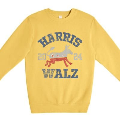 Harris Walz Waltz 2024 Vintage Style Kamala Harris Tim Walz Premium Crewneck Sweatshirt