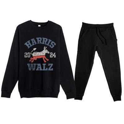 Harris Walz Waltz 2024 Vintage Style Kamala Harris Tim Walz Premium Crewneck Sweatsuit Set