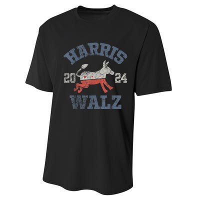 Harris Walz Waltz 2024 Vintage Style Kamala Harris Tim Walz Performance Sprint T-Shirt