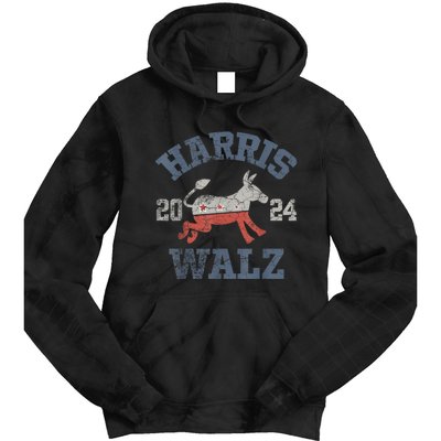 Harris Walz Waltz 2024 Vintage Style Kamala Harris Tim Walz Tie Dye Hoodie