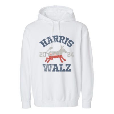 Harris Walz Waltz 2024 Vintage Style Kamala Harris Tim Walz Garment-Dyed Fleece Hoodie