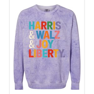 Harris Walz Waltz 2024 Harris Walz Joy Liberty Colorblast Crewneck Sweatshirt