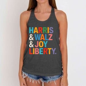 Harris Walz Waltz 2024 Harris Walz Joy Liberty Women's Knotted Racerback Tank