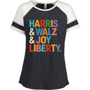 Harris Walz Waltz 2024 Harris Walz Joy Liberty Enza Ladies Jersey Colorblock Tee