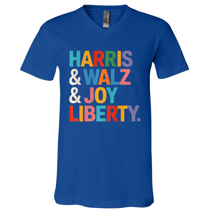 Harris Walz Waltz 2024 Harris Walz Joy Liberty V-Neck T-Shirt