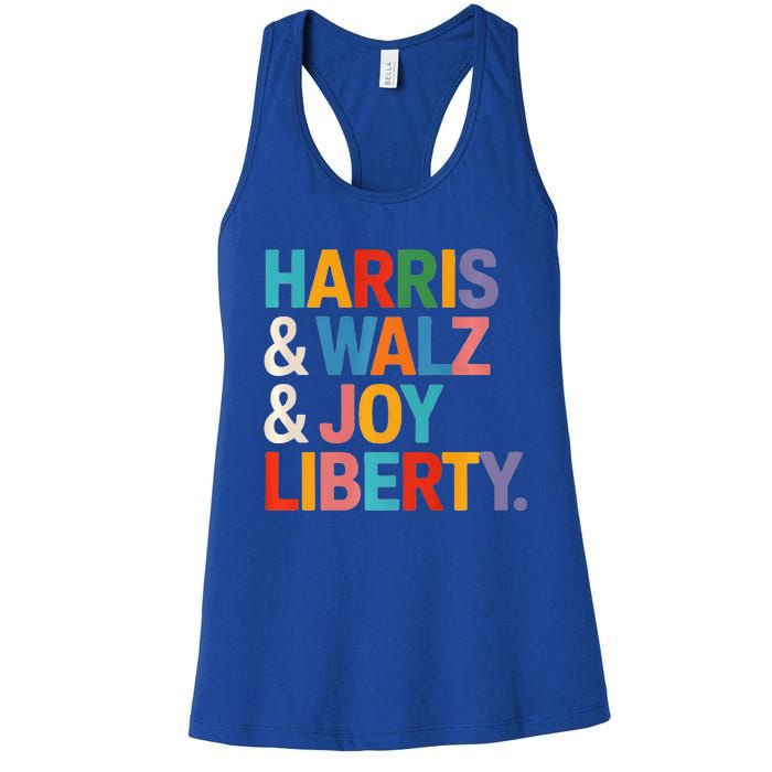 Harris Walz Waltz 2024 Harris Walz Joy Liberty Women's Racerback Tank