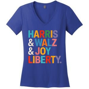 Harris Walz Waltz 2024 Harris Walz Joy Liberty Women's V-Neck T-Shirt