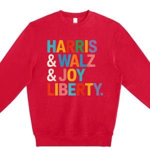 Harris Walz Waltz 2024 Harris Walz Joy Liberty Premium Crewneck Sweatshirt