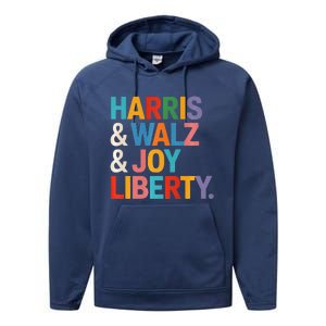 Harris Walz Waltz 2024 Harris Walz Joy Liberty Performance Fleece Hoodie