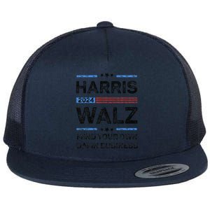 Harris Walz Waltz 2024 Mind Your Own Damn Business Flat Bill Trucker Hat