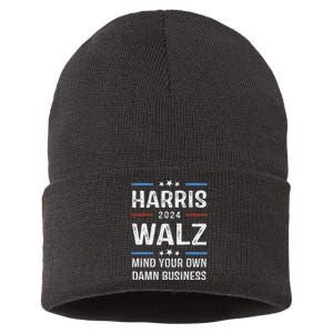 Harris Walz Waltz 2024 Mind Your Own Damn Business Sustainable Knit Beanie