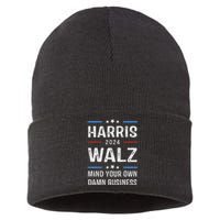 Harris Walz Waltz 2024 Mind Your Own Damn Business Sustainable Knit Beanie