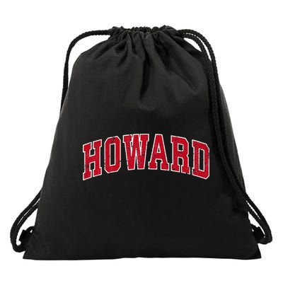 Howard Wisconsin WI Vintage Sports Design Red Design Drawstring Bag