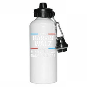 Harris Walz Waltz 2024 Mind Your Own Damn Business Aluminum Water Bottle