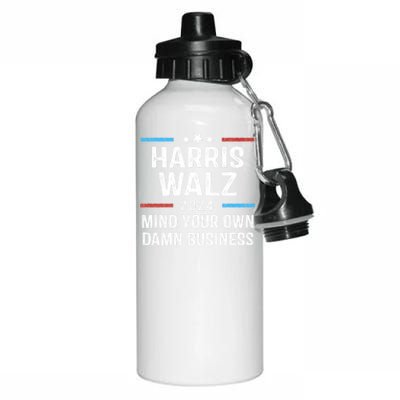 Harris Walz Waltz 2024 Mind Your Own Damn Business Aluminum Water Bottle