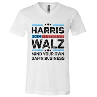 Harris Walz Waltz 2024 Mind Your Own Damn Business V-Neck T-Shirt