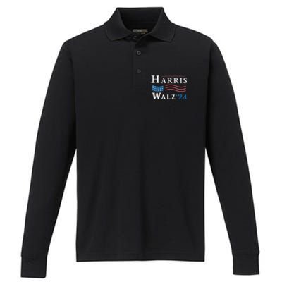 Harris Walz Waltz 2024 Vice President Vp Harris Tim Waltz Performance Long Sleeve Polo